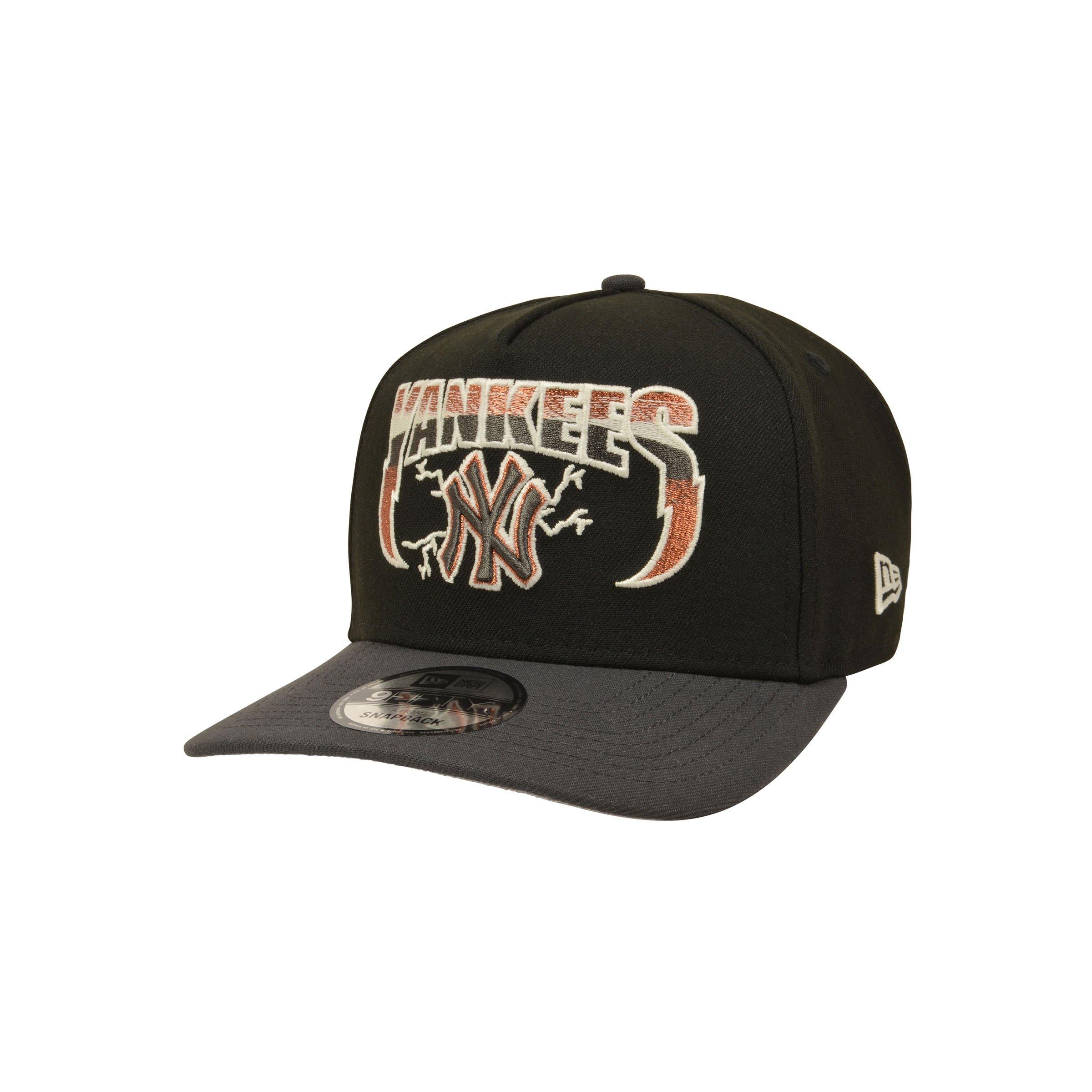 New Era New York Yankees 9FIFTY A-Frame Copper Lightning Snapback Hat - Black/Grey - BLACK/GREY
